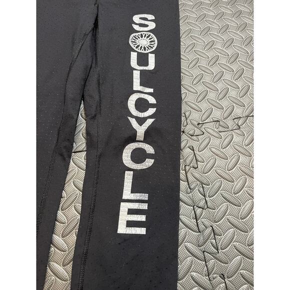 Soulcycle x Lululemon Full Length Black Leggings Perforated Womens Size 2 - Picture 2 of 10